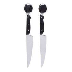 Spooky Silver Knife Earrings Creepy Goth Halloween Cosplay Statement Jewelry